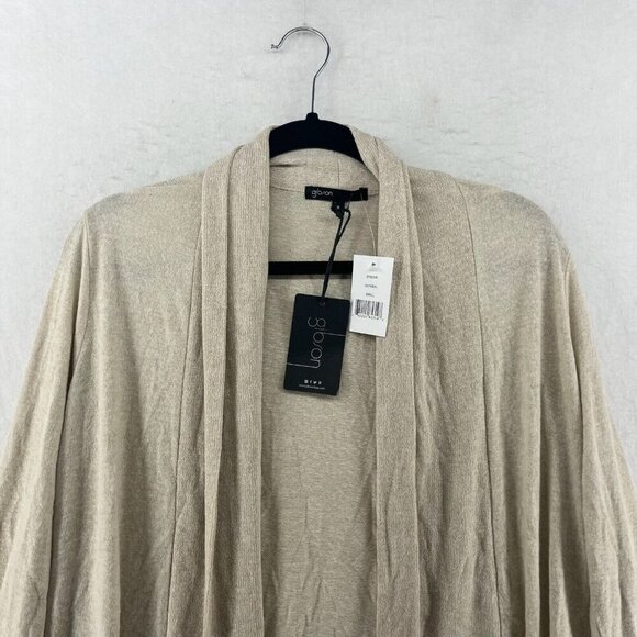 Gibson Sweater Womens Sz S Oatmeal Cream Knitted Open Tunic Long Sleeve Cardigan - Picture 6 of 12